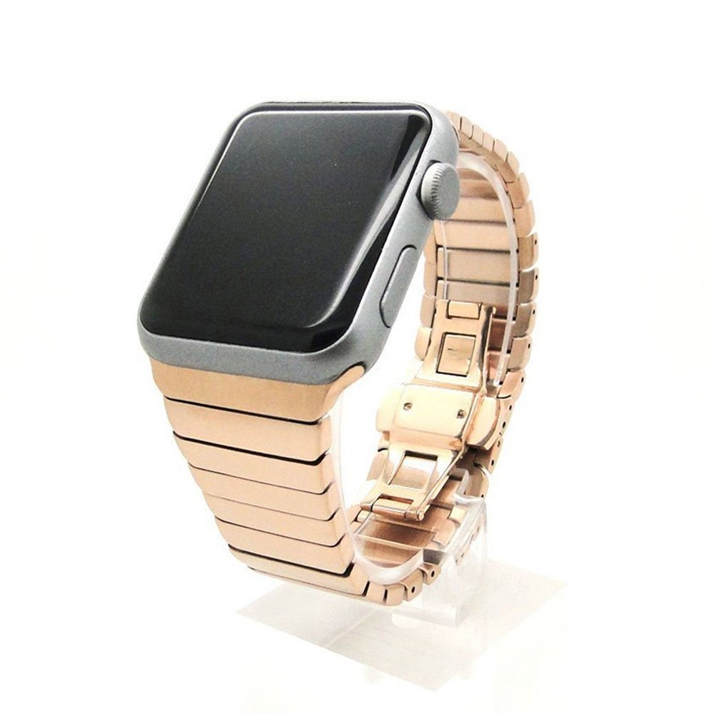 Image of Changee - Apple Watch (41/40/38 mm) Edelstahl Armband Armreif Design mit Butterfly Verschluss - Roségold bei Apfelkiste.ch