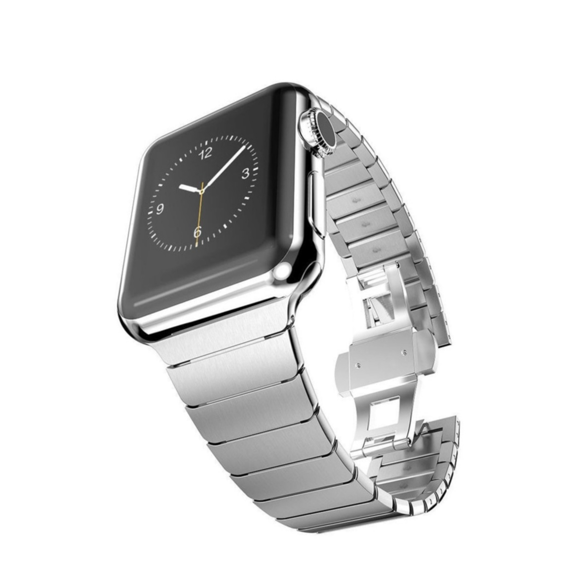 Image of Changee - Apple Watch (41/40/38 mm) Edelstahl Armband Armreif Design mit Butterfly Verschluss - Silber bei Apfelkiste.ch