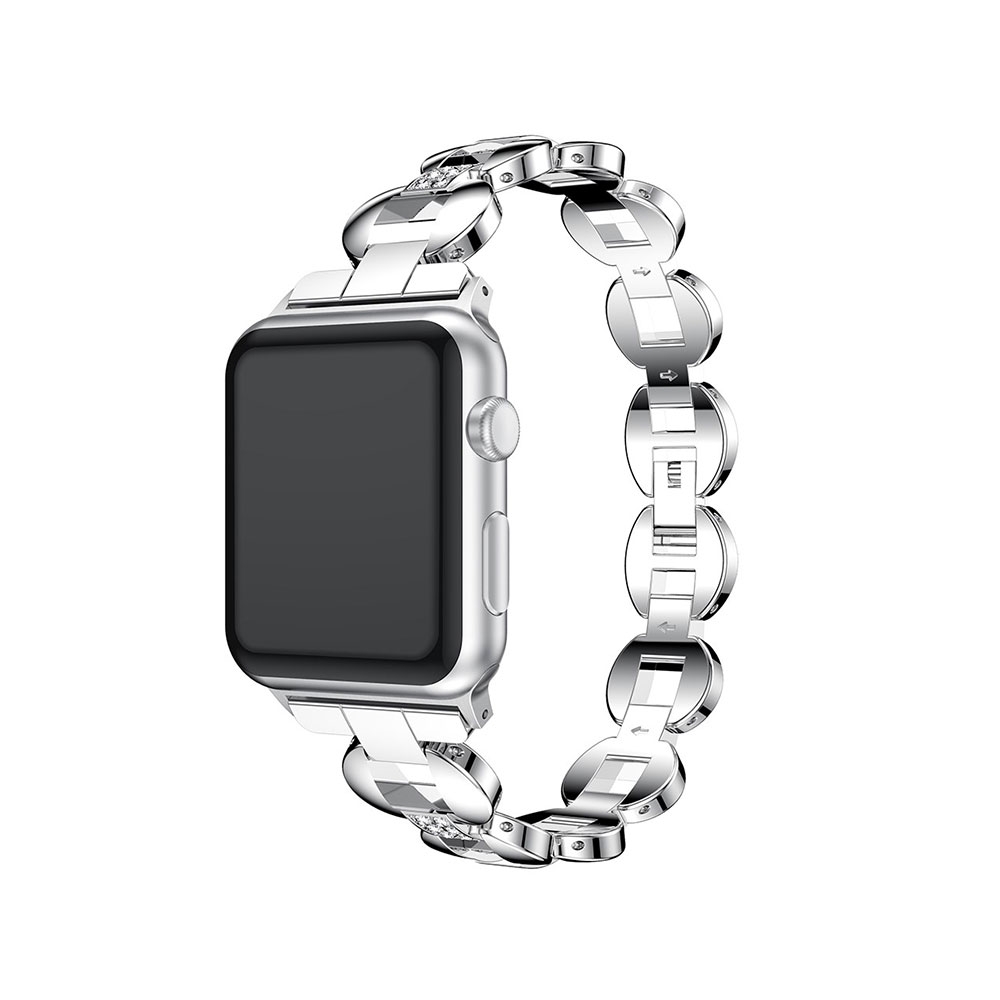 Apple Watch (38 mm / 40 mm) Elegantes Edelstahl Armband Diamant Look - Silber Apple Watch (38 mm / 40 mm) Elegantes Edelstahl Armband Diamant Look - Silber