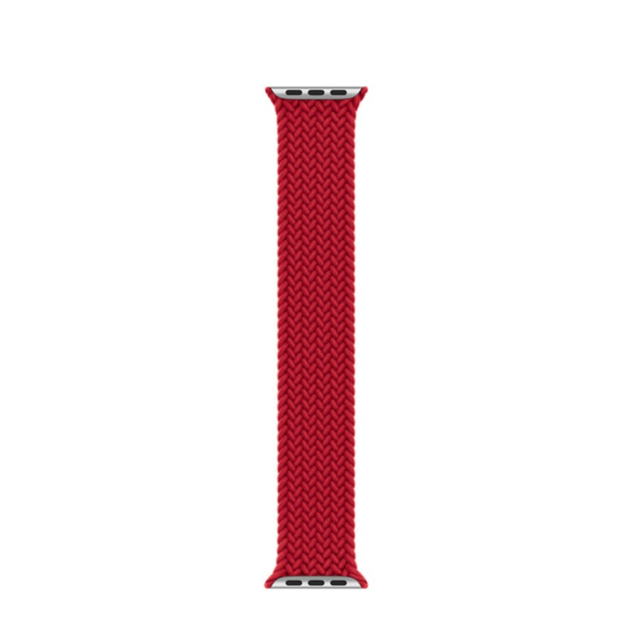 Image of (Gr. L) Changee - Apple Watch (41/40/38 mm) Elastisches Geflochtenes Nylon Gummi Armband (Gelenkumfang 175 - 215mm) - Rot bei Apfelkiste.ch