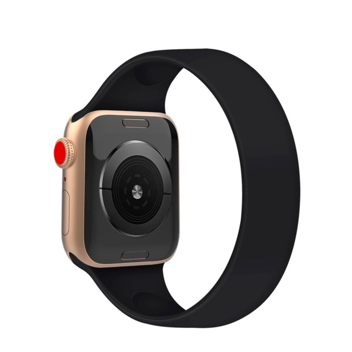 Image of (Gr. XL) Changee - Apple Watch (41/40/38 mm) Elastisches Silikon Armband (Gelenkumfang 185 - 195mm) - Schwarz bei Apfelkiste.ch