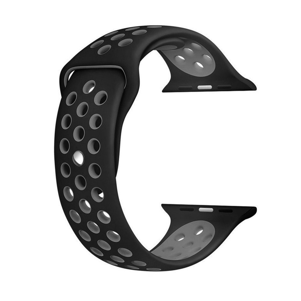 Image of Changee - Apple Watch (41/40/38 mm) Ersatz Silikon Armband - Schwarz / Grau bei Apfelkiste.ch