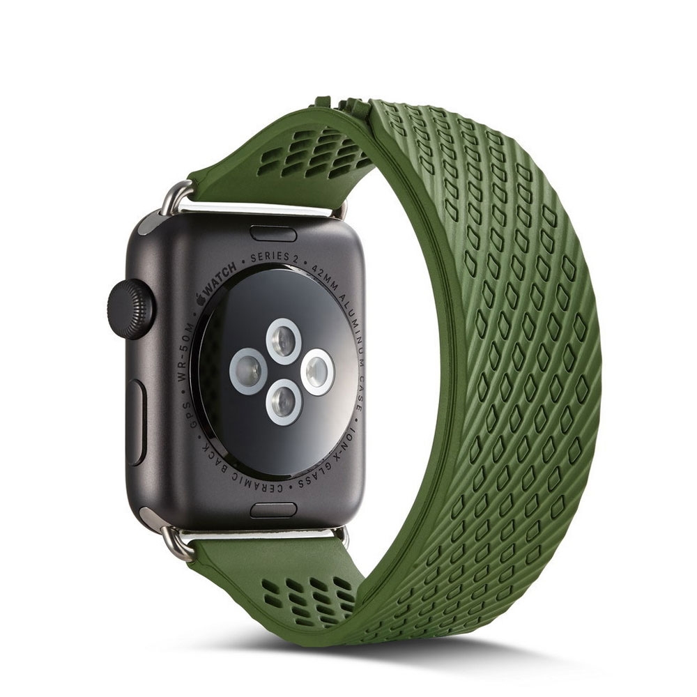 Image of (Gr. XL) Apple Watch (41/40/38 mm) Silikon Sport Armband Smart Verschluss (Gelenkumfang 180-250 mm) - Grün bei Apfelkiste.ch