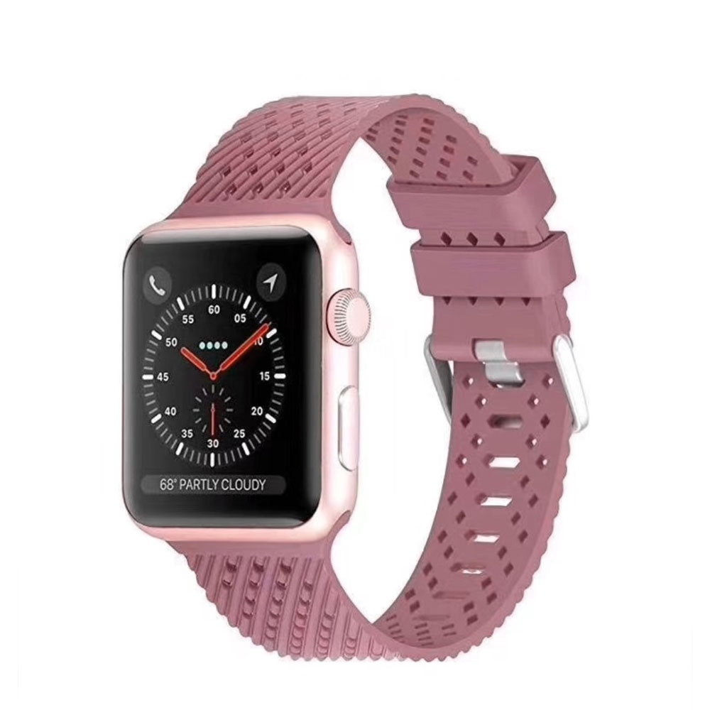 Image of (Gr. XL) Apple Watch (41/40/38 mm) Silikon Sport Armband Waben Muster (Gelenkumfang 180-250 mm) - Lila (Traube) bei Apfelkiste.ch