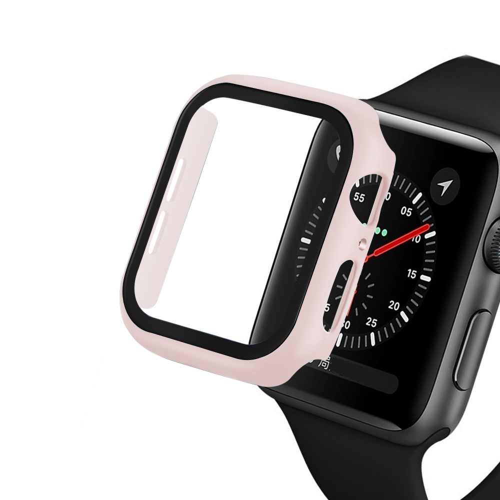 Image of Apple Watch (44 mm) Gummierter Bumper + Display Schutzfolie - Rosa bei Apfelkiste.ch