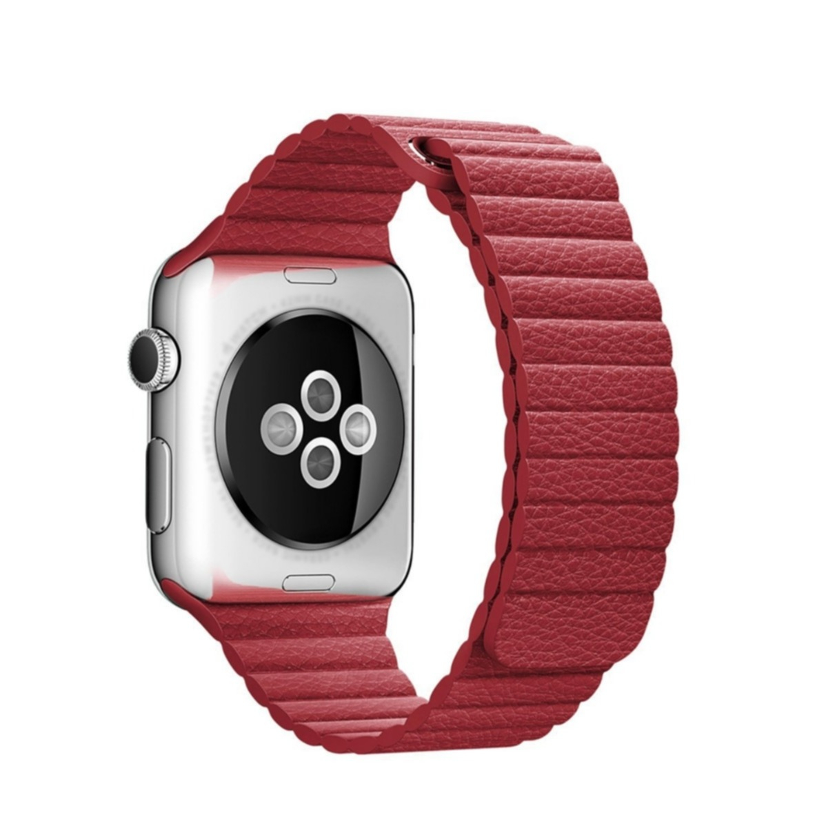 Image of (Gr. XL) Changee - Apple Watch (41/40/38 mm) Ersatz Echtleder Armband mit Magnetverschluss (Gelenkumfang 180-230 mm) - Rot bei Apfelkiste.ch