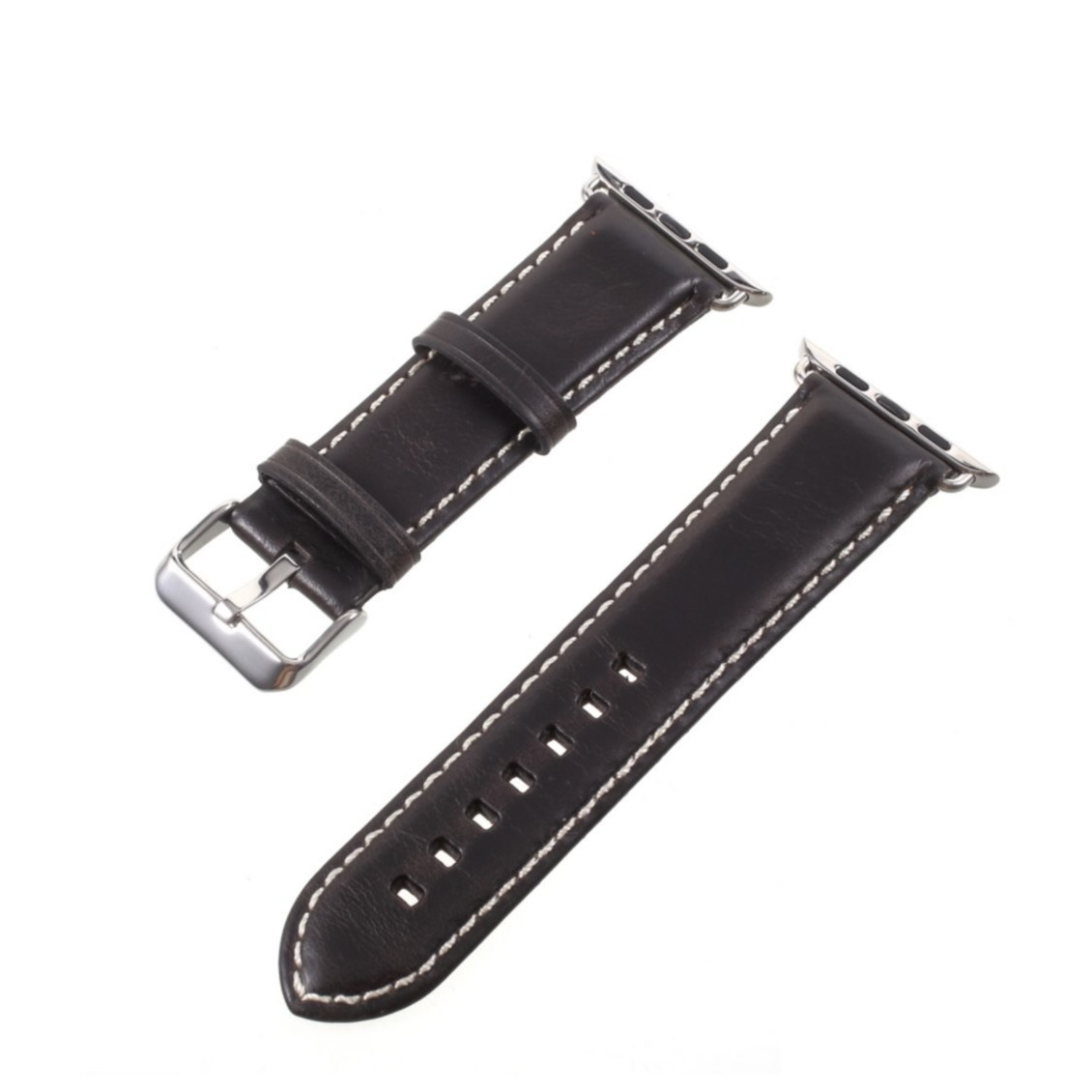 Image of Apple Watch (41/40/38 mm) Echtleder Vintage Armband mit Dornschliesse (Gelenkumfang: 170-200mm) - Schwarz bei Apfelkiste.ch