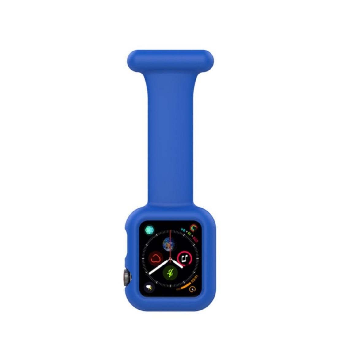 Image of Apple Watch (41/40/38 mm) Silikon Uhren Schutzhülle Ansteck Halterung mit Sicherheitsnadel - Dunkelblau bei Apfelkiste.ch