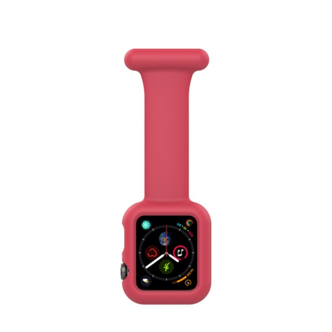 Image of Apple Watch (41/40/38 mm) Silikon Uhren Schutzhülle Ansteck Halterung mit Sicherheitsnadel - Rot bei Apfelkiste.ch