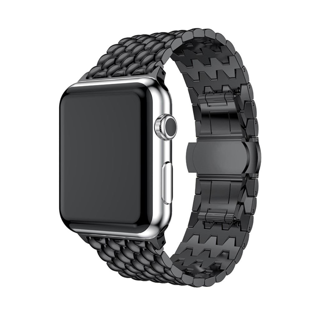 Image of (Gr. L) Apple Watch (45/44/42 mm) Edelstahl Armband Armreif Design (Gelenkumfang ca. 175 mm) - Schwarz bei Apfelkiste.ch