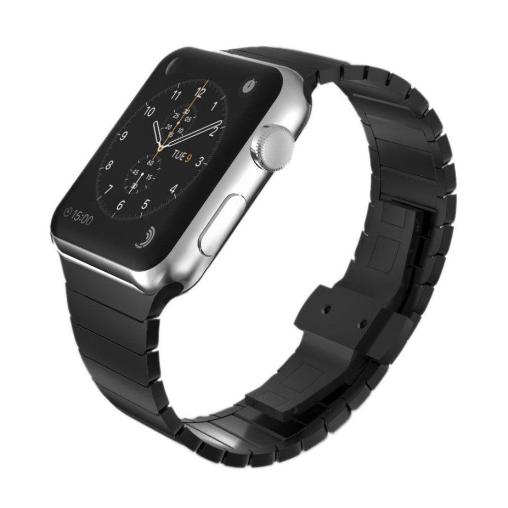 Image of Changee - Apple Watch (45/44/42 mm) Edelstahl Armband mit Butterfly Verschluss - Schwarz bei Apfelkiste.ch