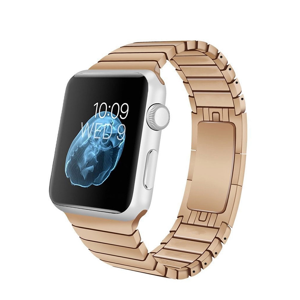 Image of Changee - Apple Watch (45/44/42 mm) Edelstahl Ersatz Armband mit Butterfly Verschluss - Roségold bei Apfelkiste.ch