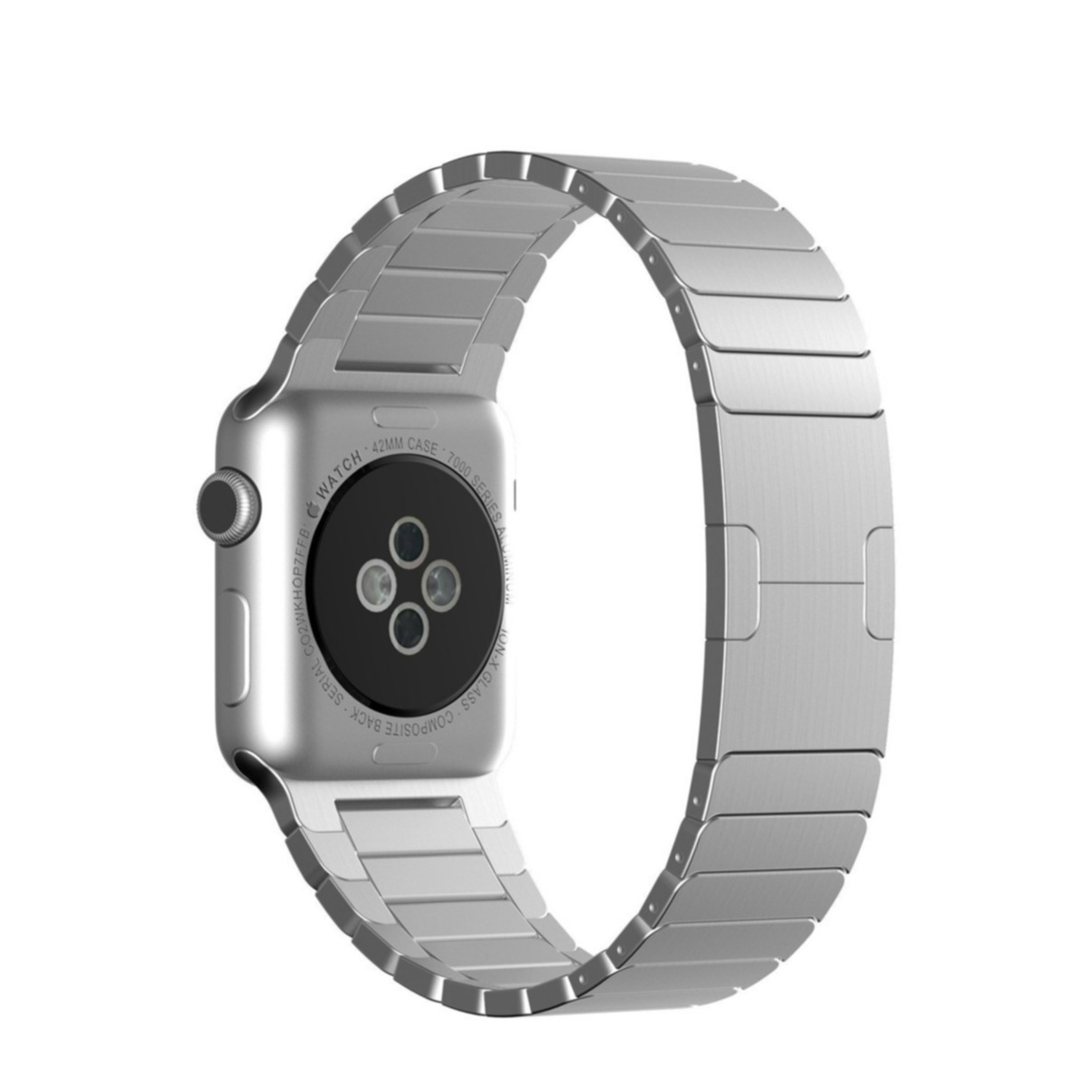 Image of Changee - Apple Watch (45/44/42 mm) Edelstahl Ersatz Armband mit Butterfly Verschluss - Silber bei Apfelkiste.ch