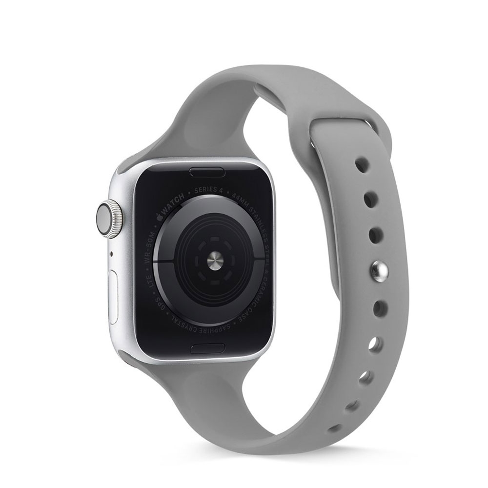 Image of (Gr. XL) Apple Watch (45/44/42 mm) Silikon Sport Armband Slim (Gelenkumfang 188-240mm) - Grau bei Apfelkiste.ch