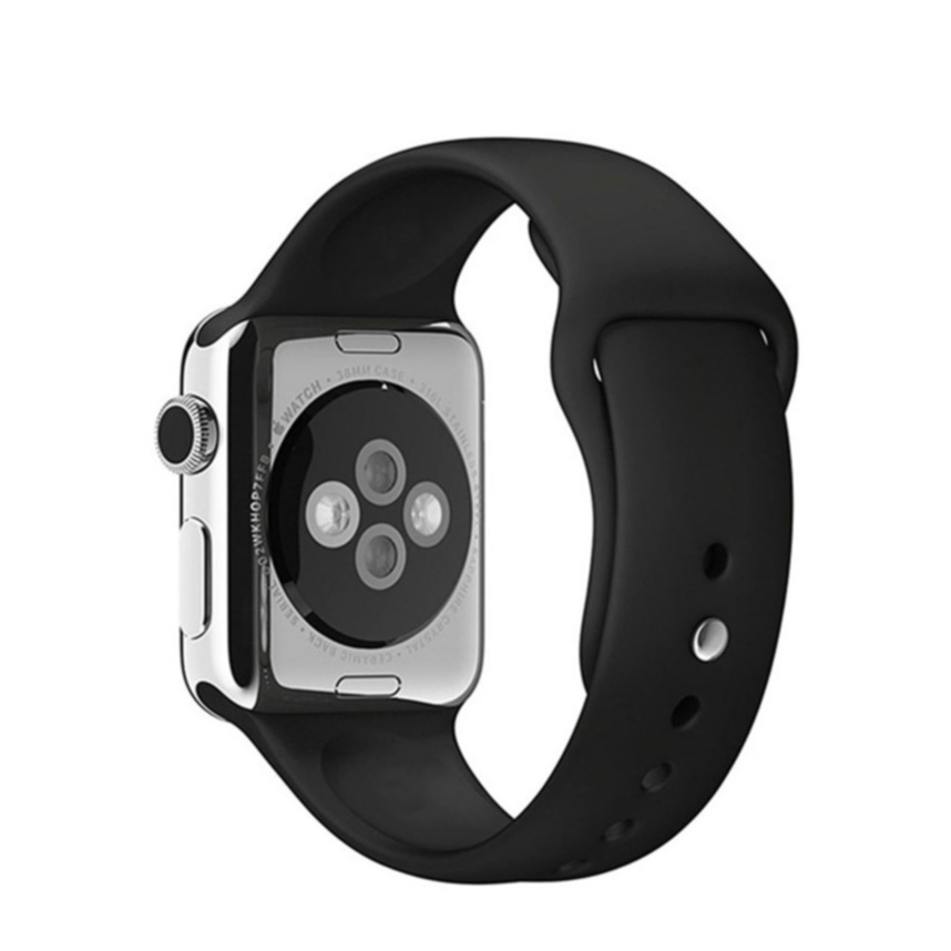Image of Changee - Apple Watch (45/44/42 mm) Silikon Sport Armband (Grösse M/L) - Schwarz bei Apfelkiste.ch