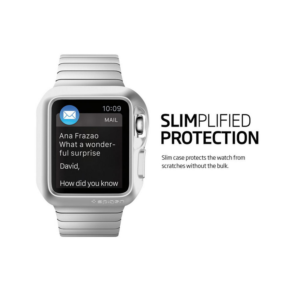 Spigen Apple Watch 42mm Slim Armor Hulle Silber Spigen Apple Watch 42mm Slim Armor Hulle Silber