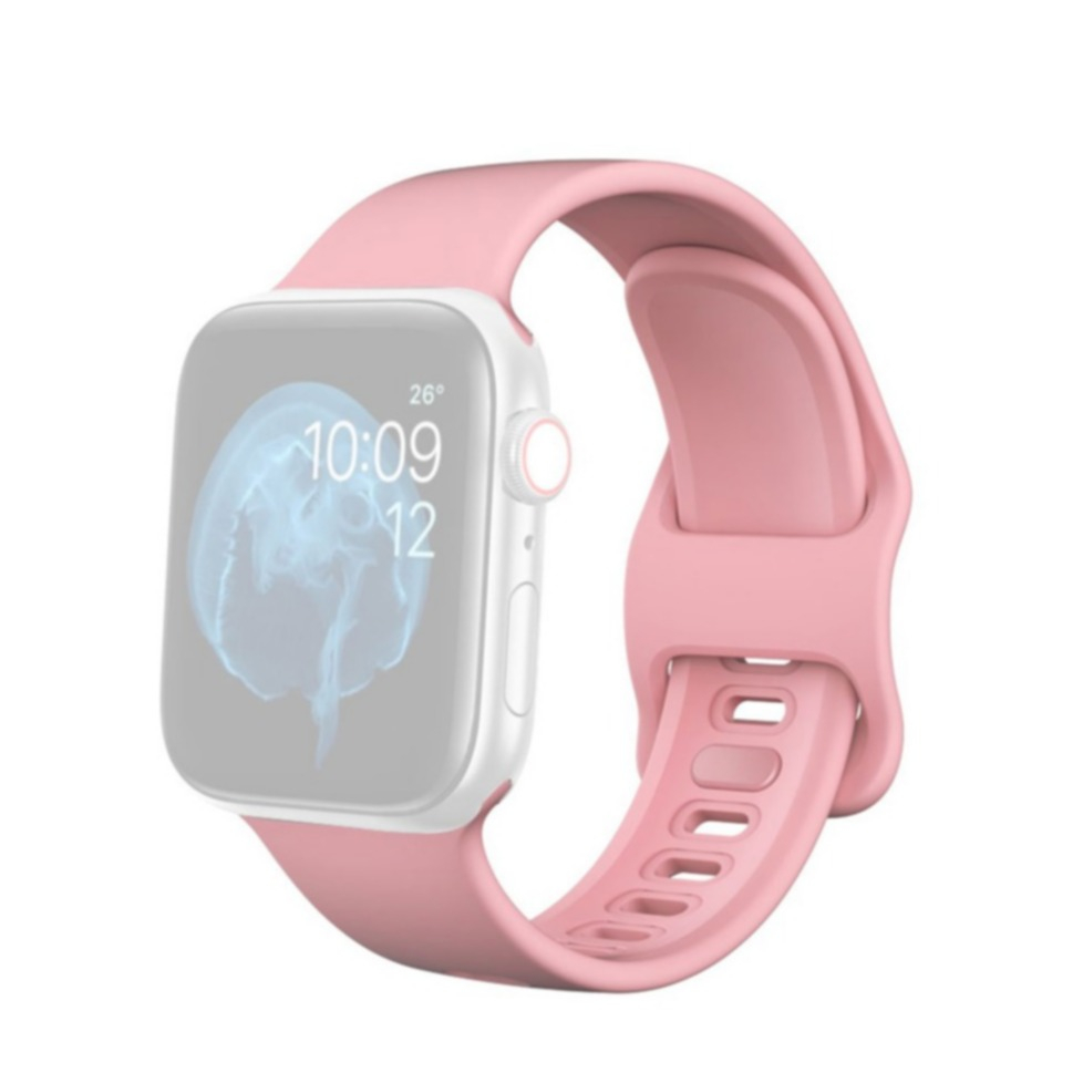 Image of Apple Watch (45/44/42 mm) Ersatz Silikon Sport Armband (Gelenkumfang: 170-220mm) - Rosa bei Apfelkiste.ch