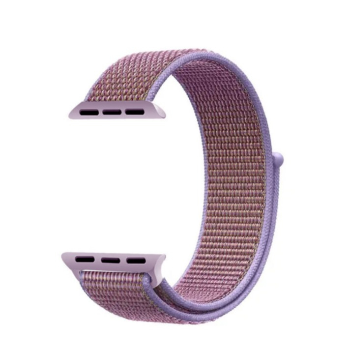 Image of (Gr. M) Changee - Apple Watch (41/40/38 mm) Nylon Klettverschluss Ersatz Armband (Gelenkumfang 166 - 224mm) - Lila bei Apfelkiste.ch