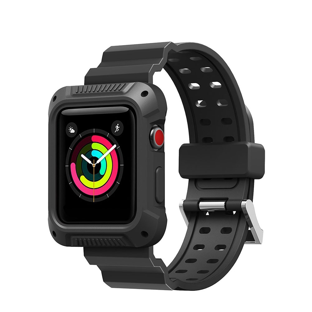 Image of 2in1 Apple Watch Series 4 (40 mm) Silikon Armband + Bumper Case - Schwarz bei Apfelkiste.ch