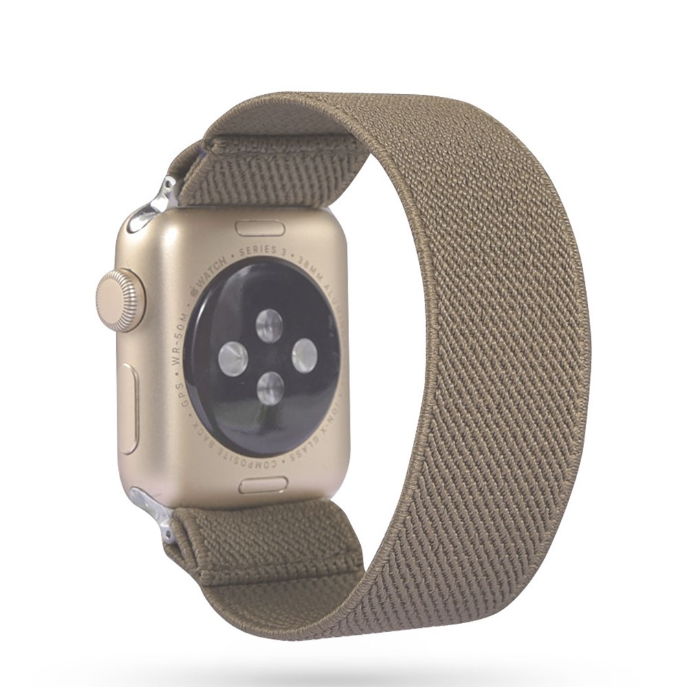Image of (Gr. XL) Apple Watch (45/44/42 mm) Elastisches Nylon Gummi Armband (Gelenkumfang: 182 - 275mm) - Dunkelbraun bei Apfelkiste.ch