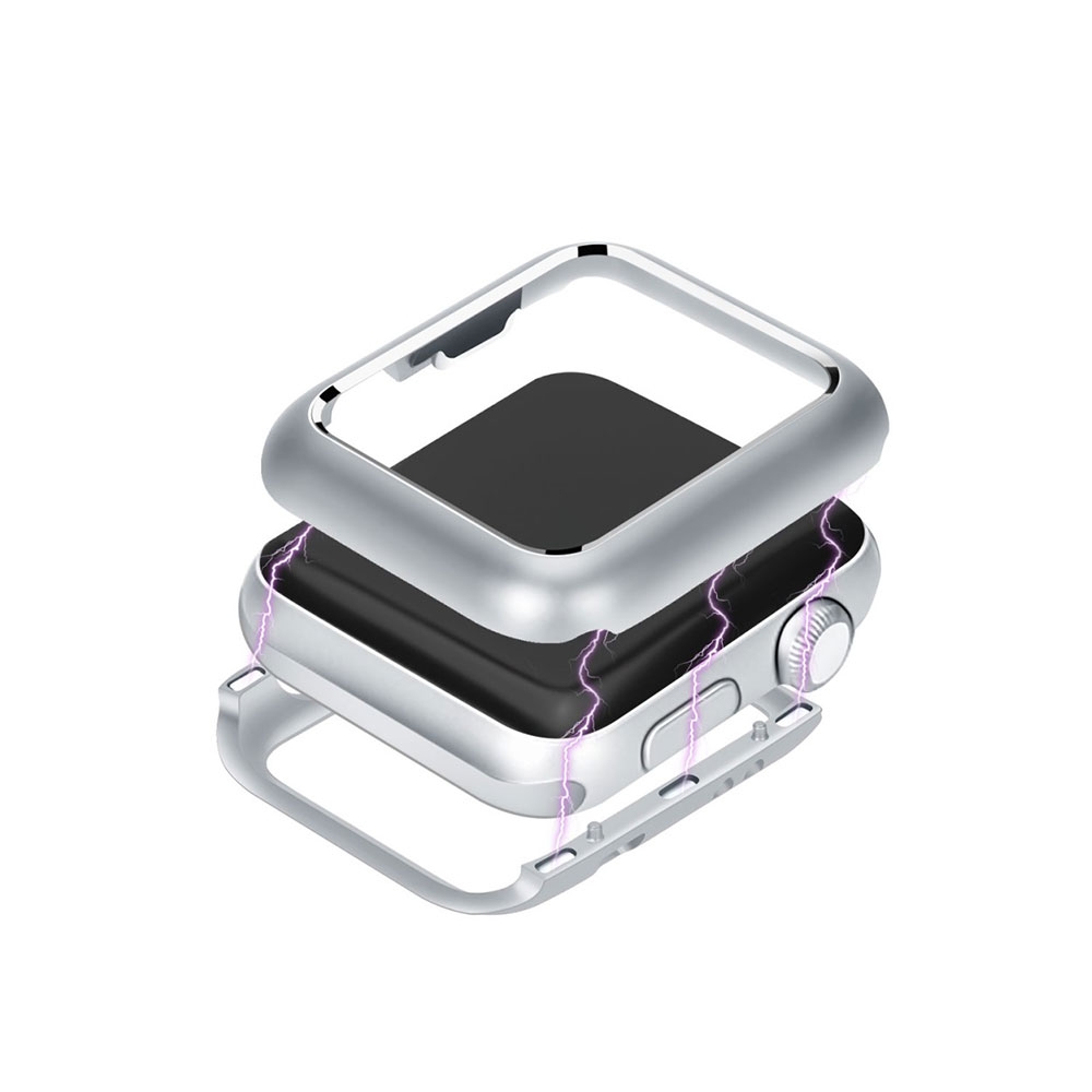 Apple Watch Series 1 / 2 / 3 (42 mm) Magnetische Alu Schutzhülle Bumper Case (Magnet-Technologie) - Silber