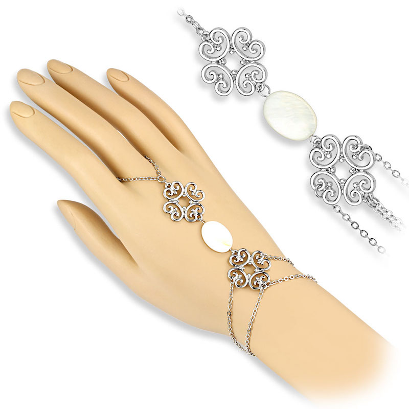 Image of Damen Finger Armband Kettchen Ornamente - Silber bei Apfelkiste.ch