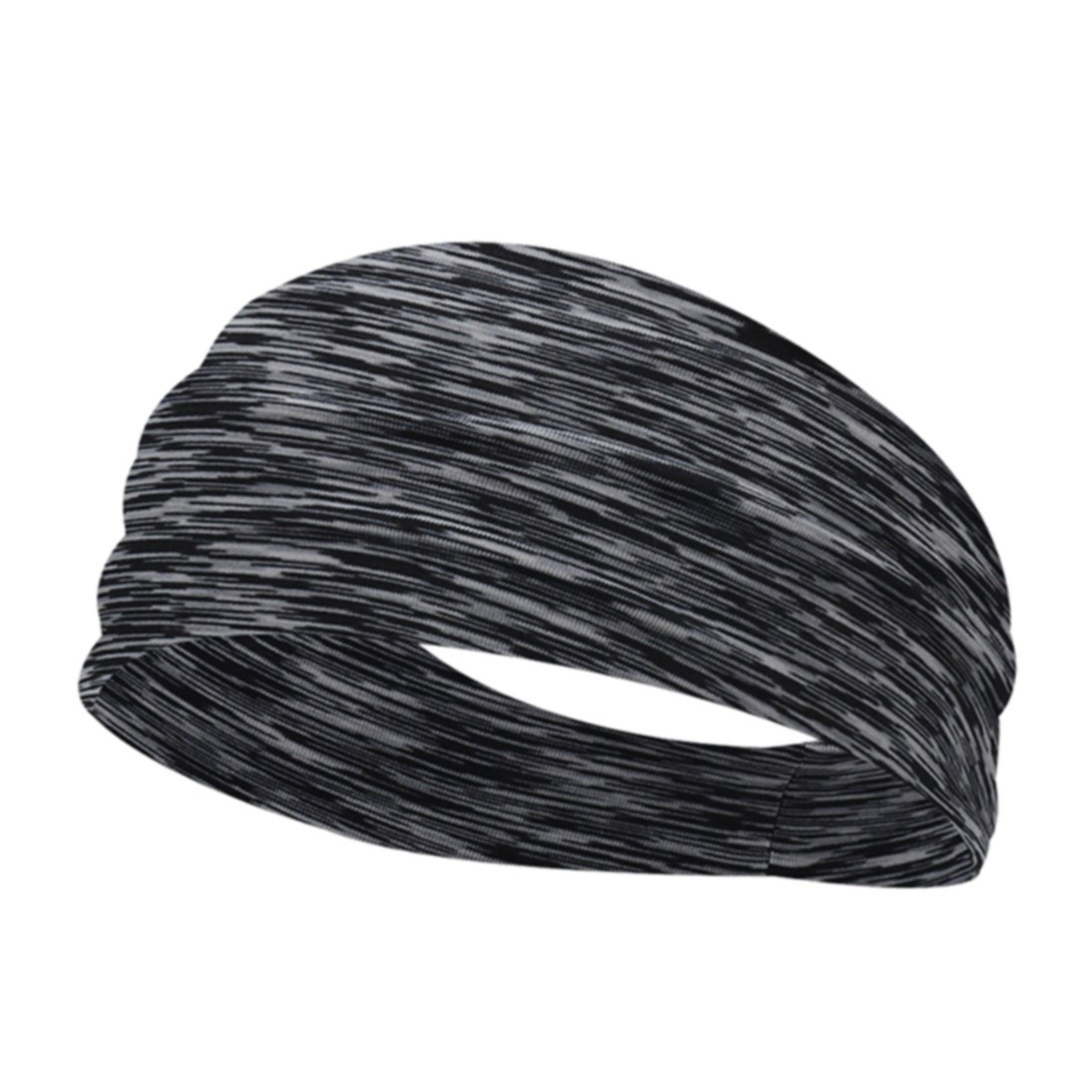 Image of Atmungsaktives Yoga Schweissband Elastisches Sport Bandana (One-Size) - Grau (Streifen) bei Apfelkiste.ch