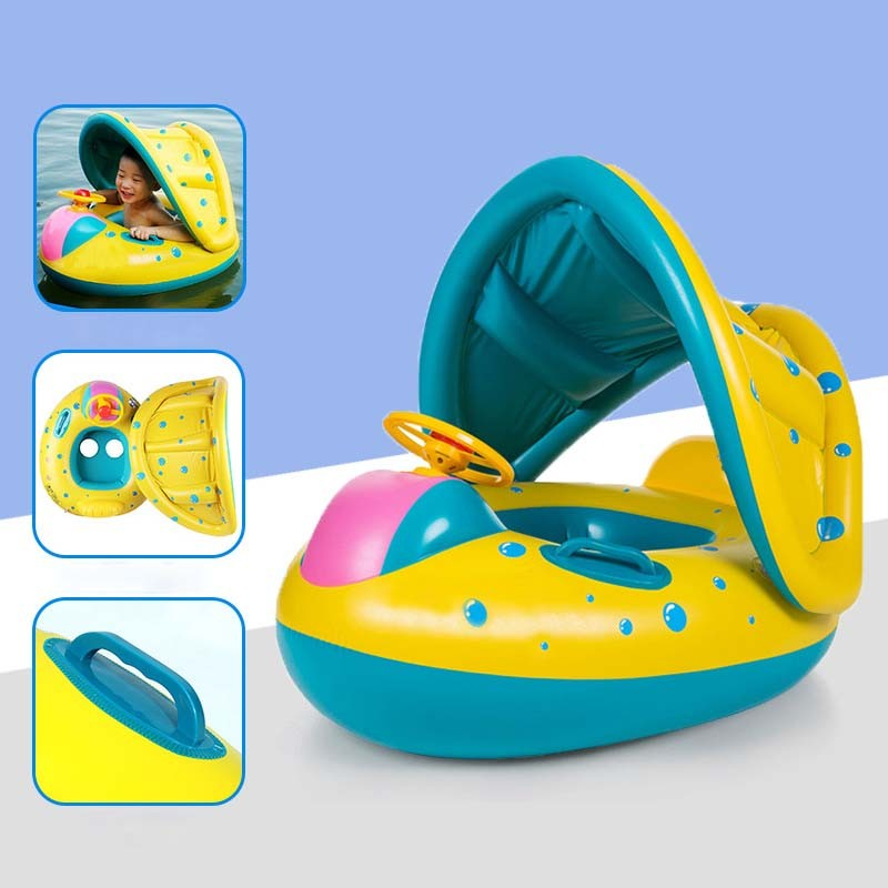 Schwimmring Baby Mit Sonnendach - Sicherer Pool Sitz Für Kleinkinder