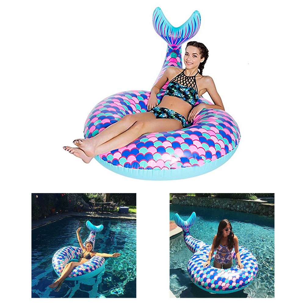 (180cm) Grosse Aufblasbare Wasser Luftmatratze Liegesofa Badeinsel - Meerjungfrau Flosse