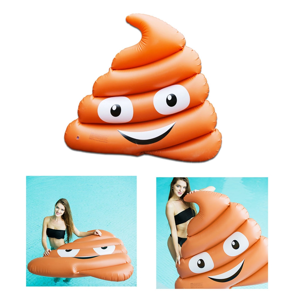 Image of (140cm) Grosse Aufblasbare Wasser Luftmatratze Liegesofa Badeinsel - Emoji Kackhaufen bei Apfelkiste.ch