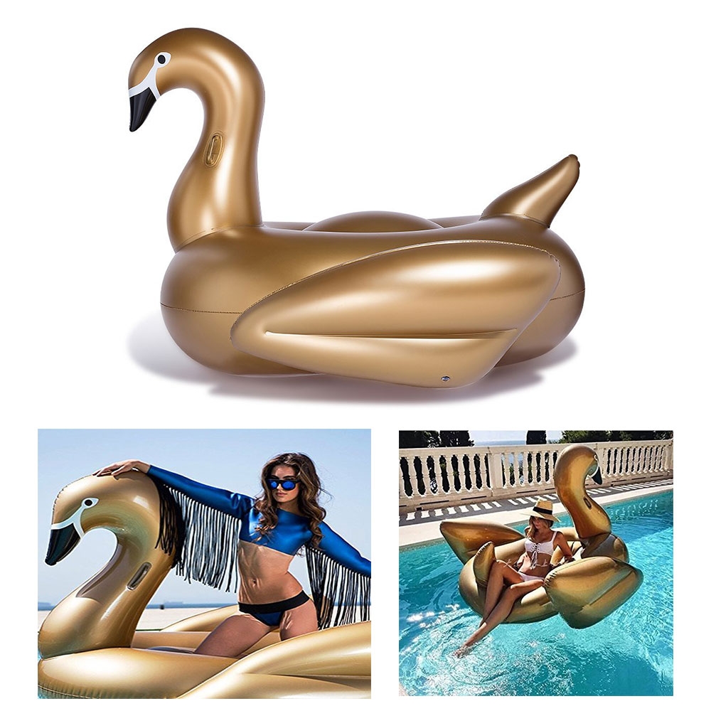 (170cm) Grosse Aufblasbare Wasser Luftmatratze Liegesofa Badeinsel - Goldener Schwan