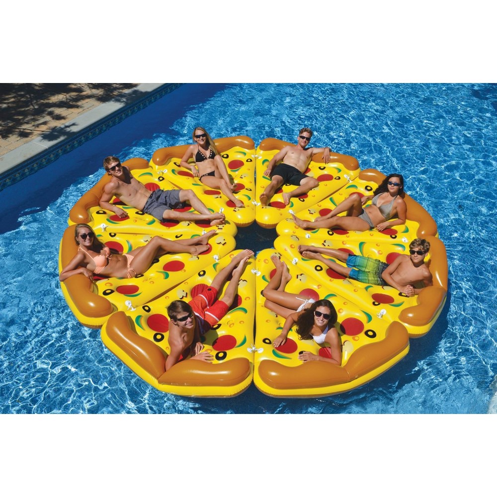 Aufblasbarer Pizza Luftmatratze XXL Pizzastück Badeinsel aufblasbar 180x140cm 
