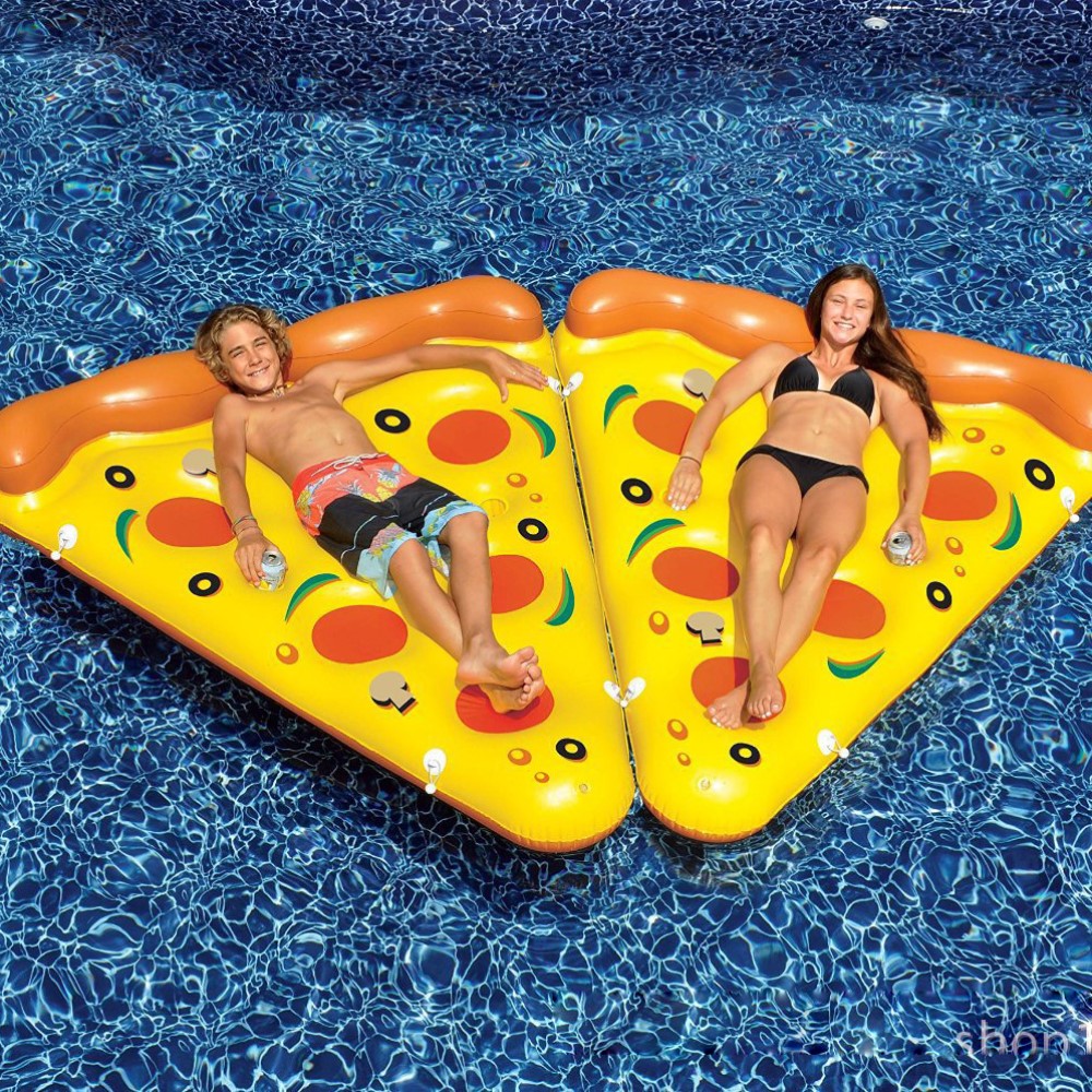Aufblasbarer Pizza Luftmatratze XXL Pizzastück Badeinsel aufblasbar 180x140cm 