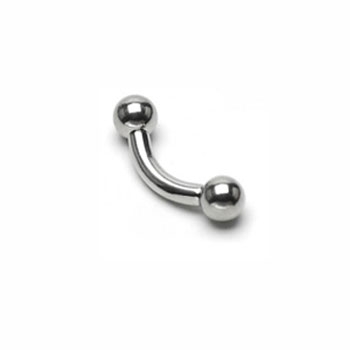 Image of (6mm) Chirurgenstahl Banane mit Kugeln Körperpiercing - Silber bei Apfelkiste.ch
