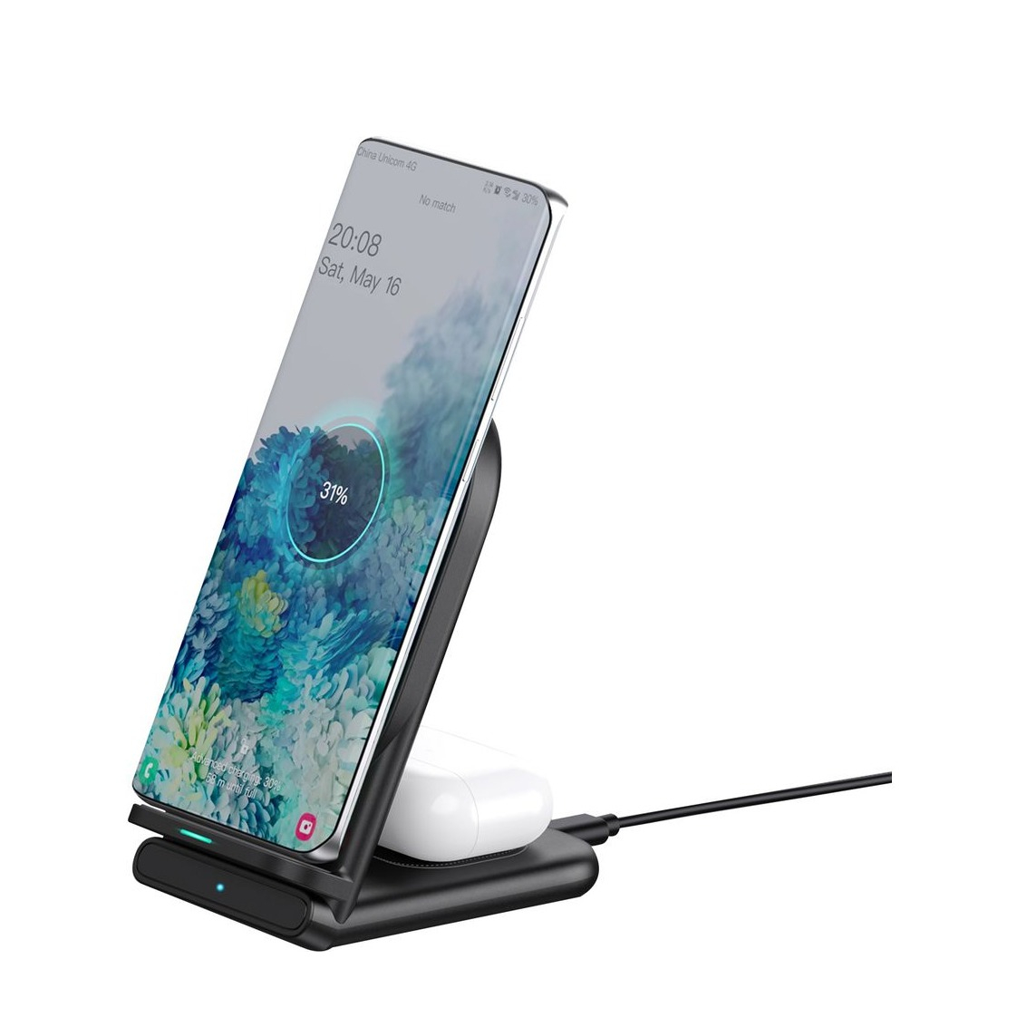 Image of Aukey - (10W) Aircore 2in1 Qi Wireless Fast Charger Ladegerät QC 3.0 für iPhone / AirPods (LC-A2-BK) - Schwarz bei Apfelkiste.ch