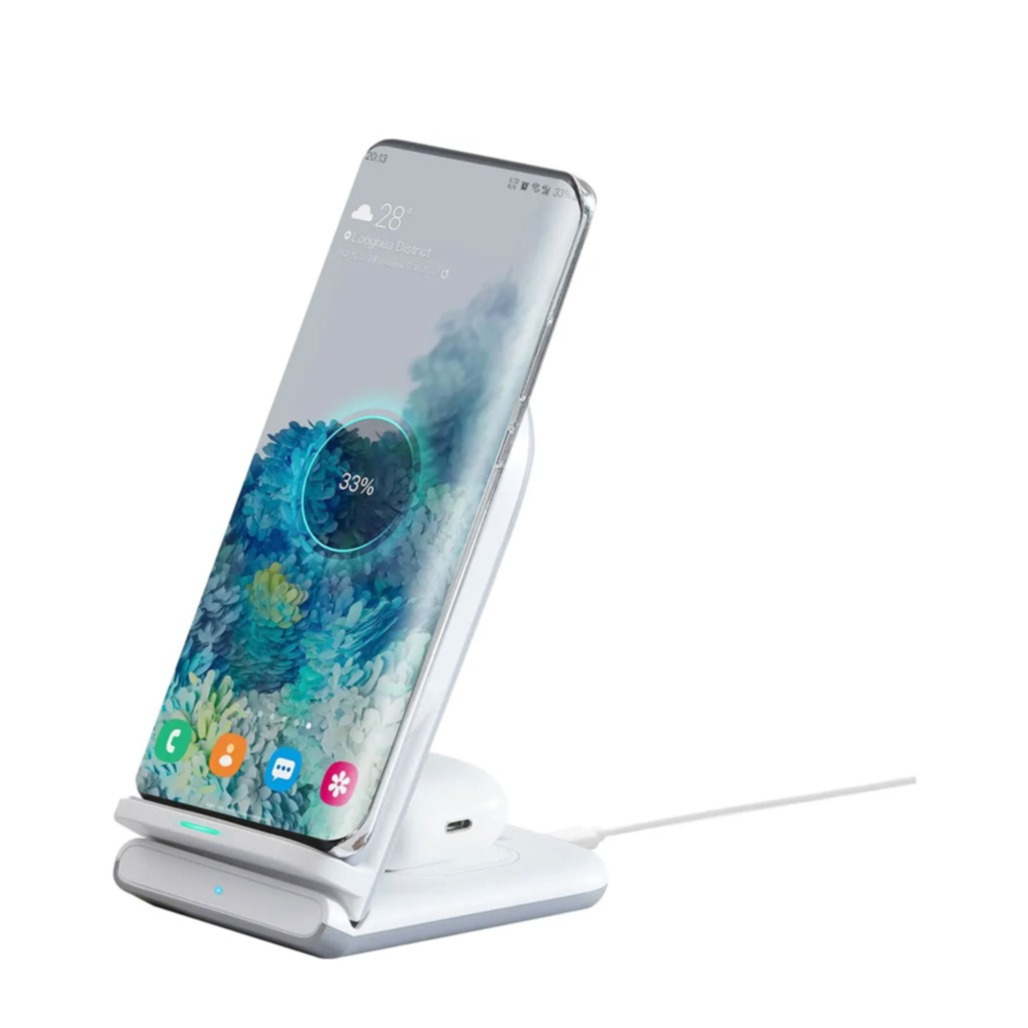 Image of Aukey - (10W) Aircore 2in1 Qi Wireless Fast Charger Ladegerät QC 3.0 für Smartphones / AirPods (LC-A2-WT) - Weiss bei Apfelkiste.ch