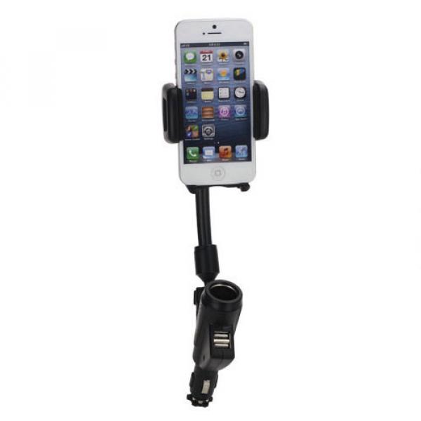 Image of 2in1 Universal Auto KFZ Halter Biegbar + Dual USB Autoladegerät - Schwarz bei Apfelkiste.ch