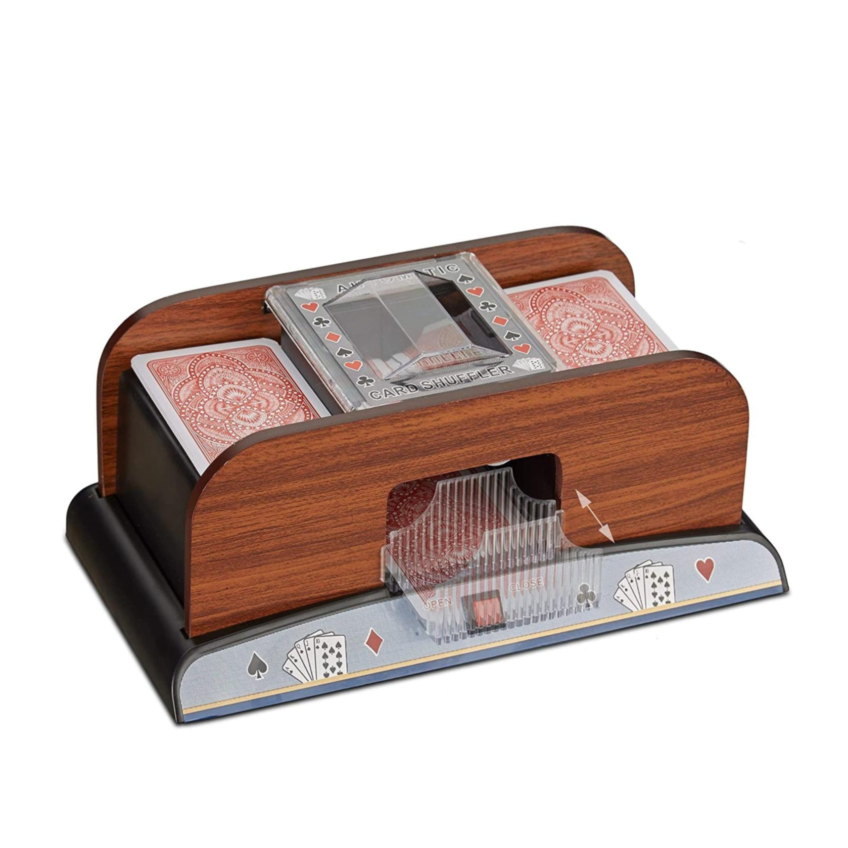 Image of Automatische Holz 2 Deck Spielkarten Mischmaschine Card Shuffler (Batteriebetrieben) - Braun bei Apfelkiste.ch