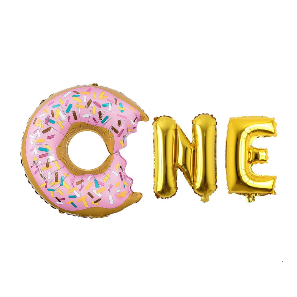 Image of (3-tlg. Set) Geburtstags Ballon Folien Luftballon Deko Donut - Gold bei Apfelkiste.ch