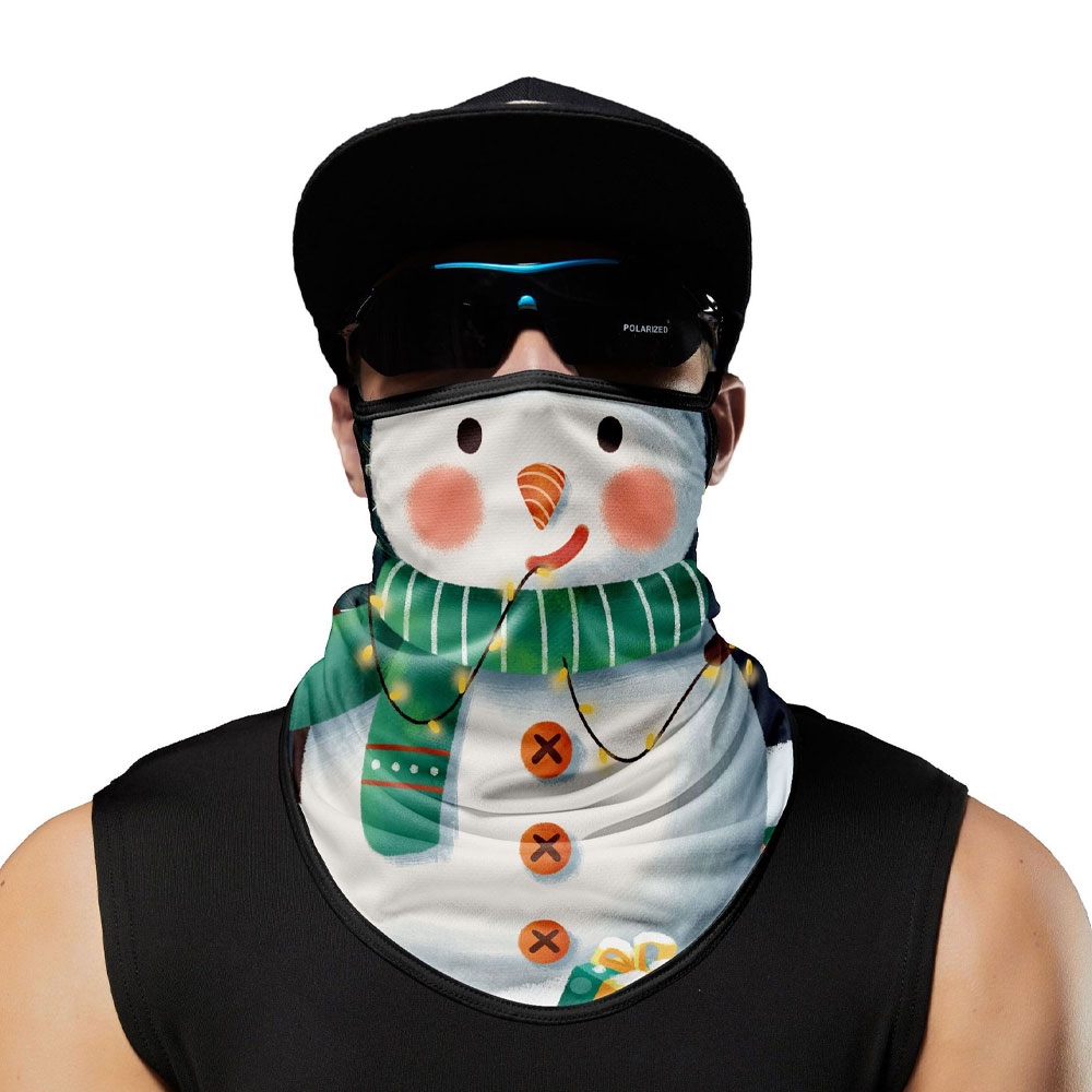 Image of Bandana Schal Halstuch Biker Sturm Maske (Motorrad / Ski / Fahrrad) - Schneemann bei Apfelkiste.ch