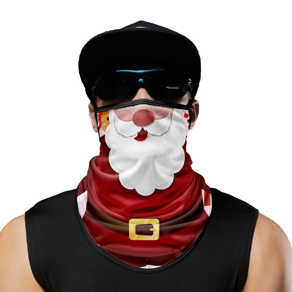 Image of Bandana Schal Halstuch Biker Sturm Maske (Motorrad / Ski / Fahrrad) - Weihnachtsmann bei Apfelkiste.ch