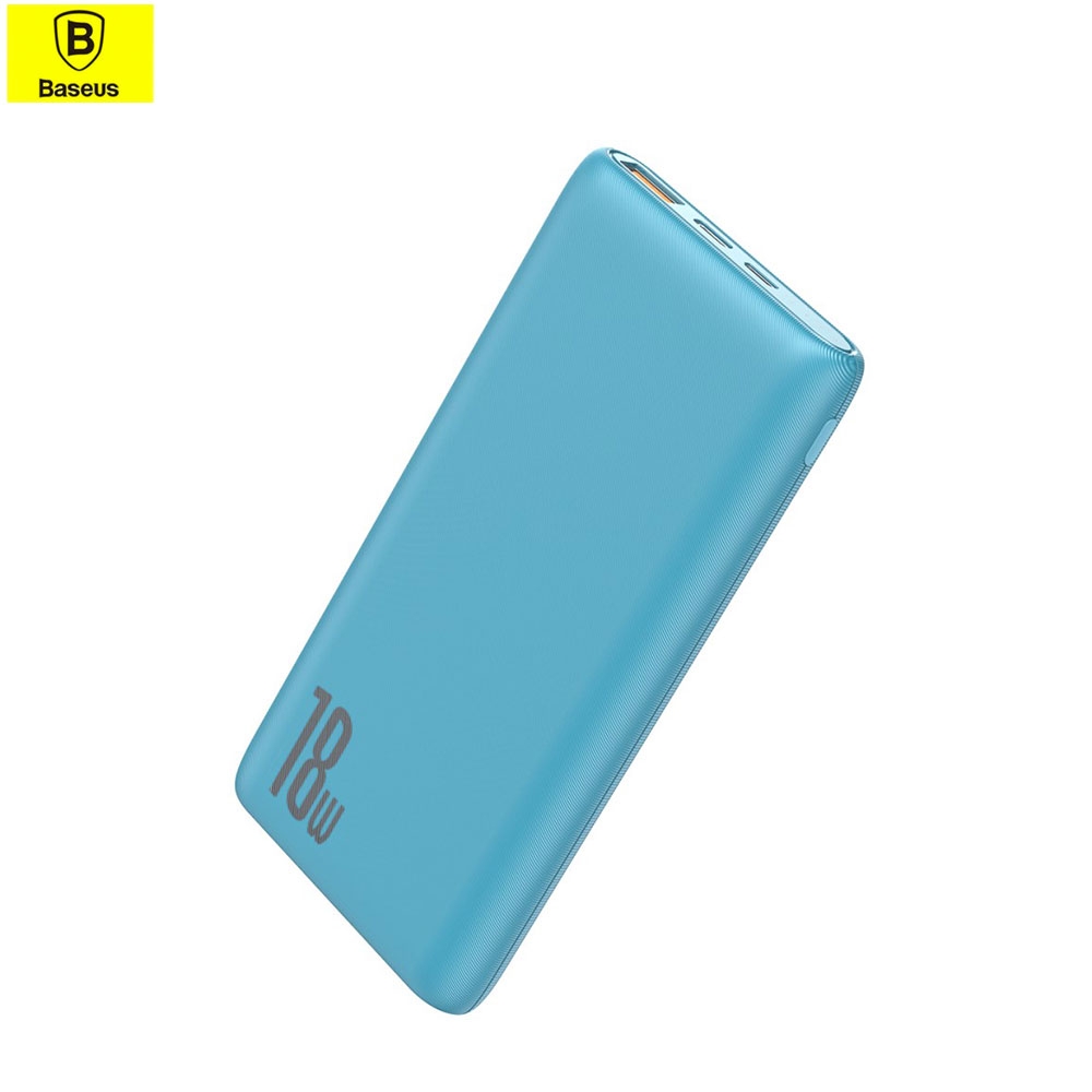 18W Dual USB / USB C Power Bank 10000mAh QC 3.0 Power Delivery - Blau