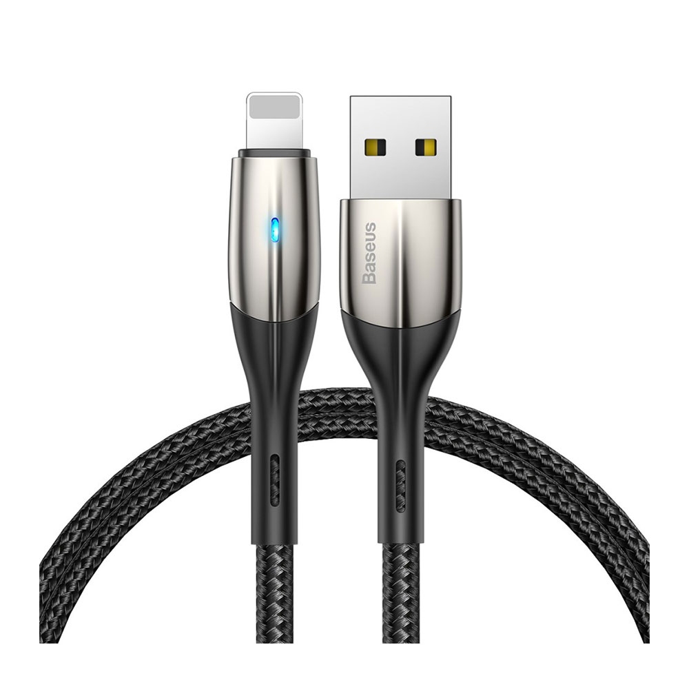 Image of Baseus - (0.5m) 2.4A Quick Charge Lightning USB Ladekabel Datenkabel mit Anzeigelampe - Schwarz bei Apfelkiste.ch