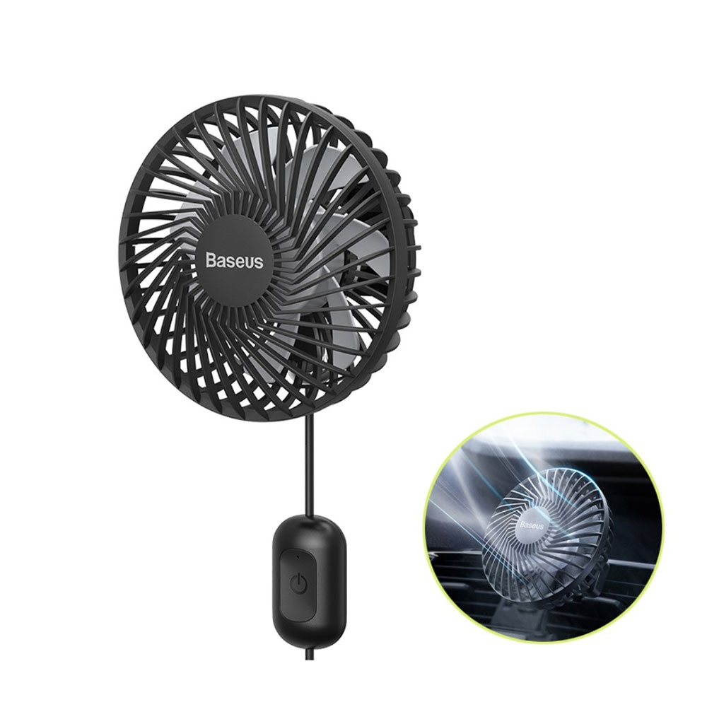 Image of Baseus - (Ø10.6cm) USB Mini KFZ Auto Ventilator für Lüftungsgitter - Schwarz bei Apfelkiste.ch