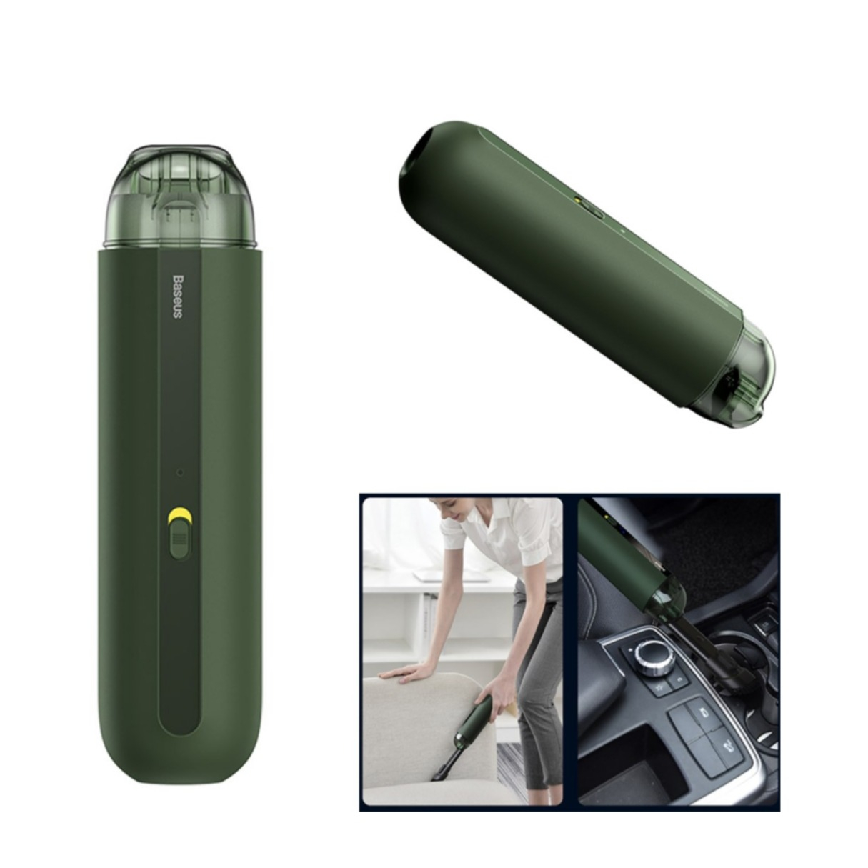 Image of Baseus - Kabelloser Staubsauger mit Reinigungsaufsätzen (70 Watt) - Grün bei Apfelkiste.ch