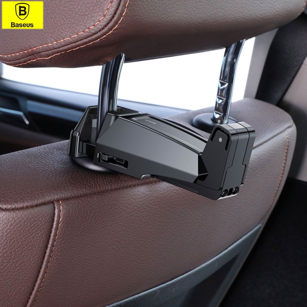 Universal Auto KFZ Rücksitz Kopfstützen Halterung Haken für Smartphones 4.0"- 6.5" - Schwarz