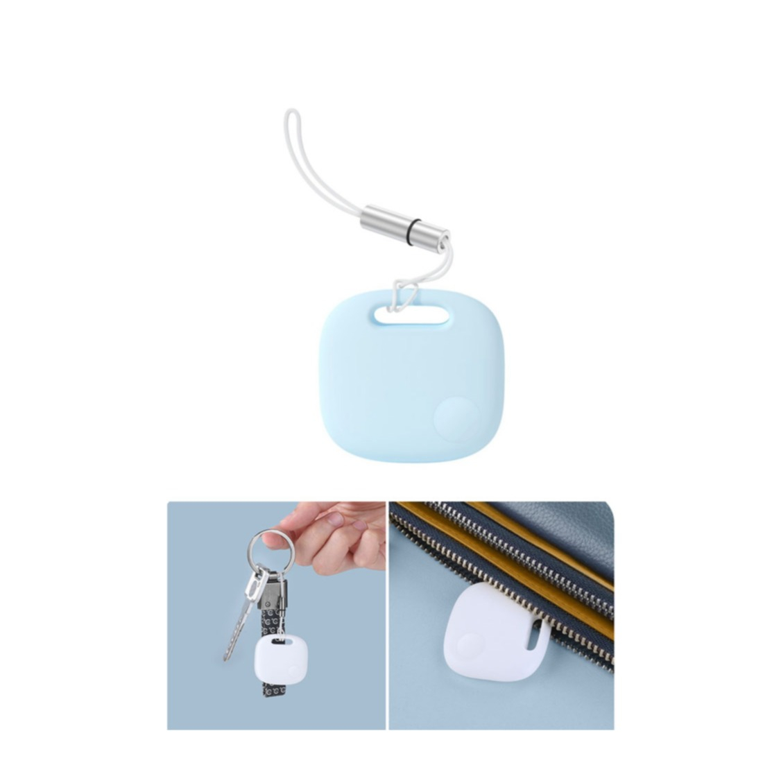 Image of Baseus - T2 Pro Bluetooth Keyfinder Smart Tracker mit Zwei-Wege Alarm für iOS / Android (Batteriebetrieben) + Schlaufe - Blau bei Apfelkiste.ch