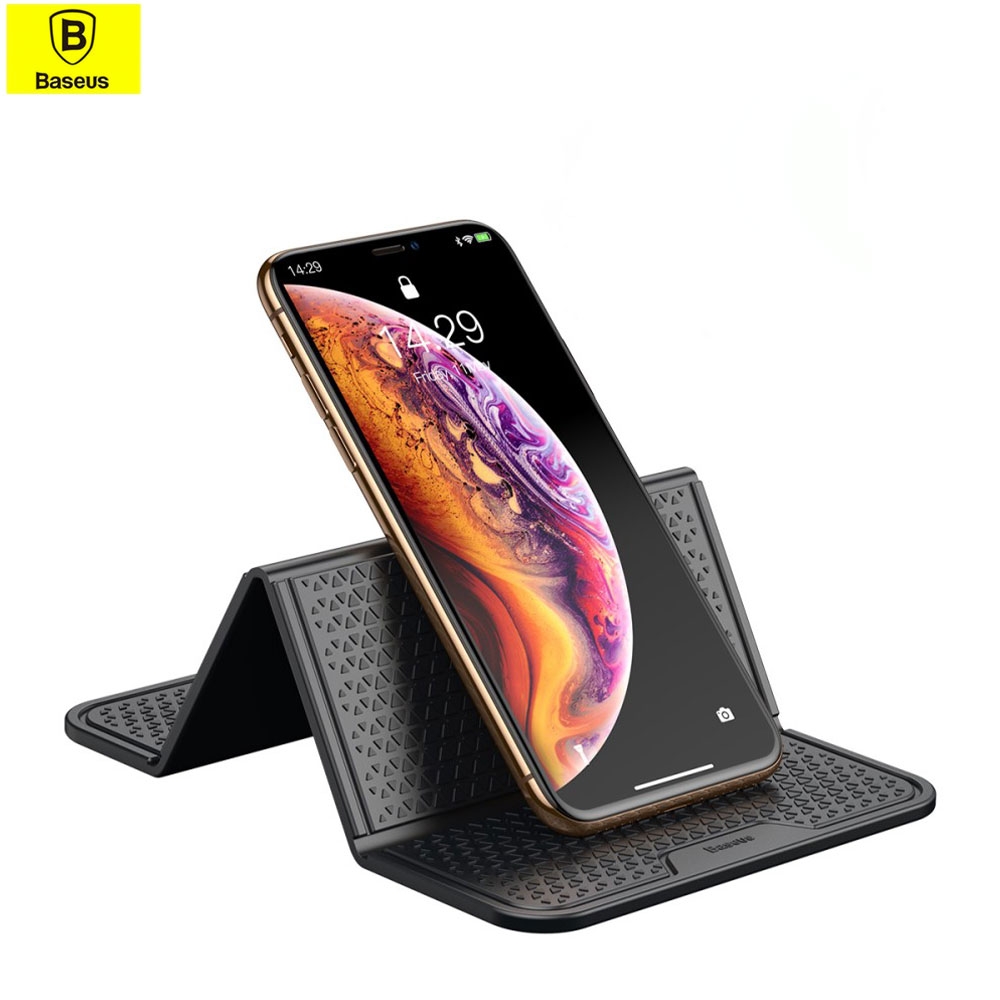 Faltbare Anti Rutsch Silikon Matte Klebepad Haftpad Handy Halter - Schwarz