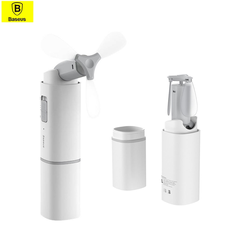 Hand Ventilator Lüfter Wiederaufladbar + USB Power Bank 2000Ah - Weiss