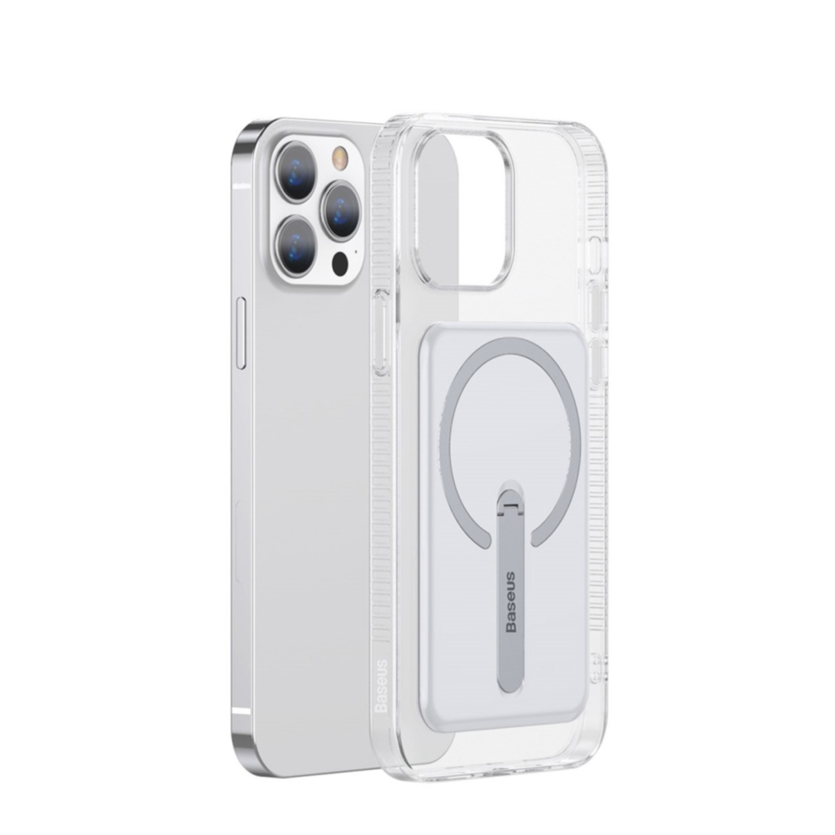 Image of Baseus - iPhone 13 Pro Max MagSafe Hardcase Hülle + Kickstand Aufsteller - Transparent bei Apfelkiste.ch